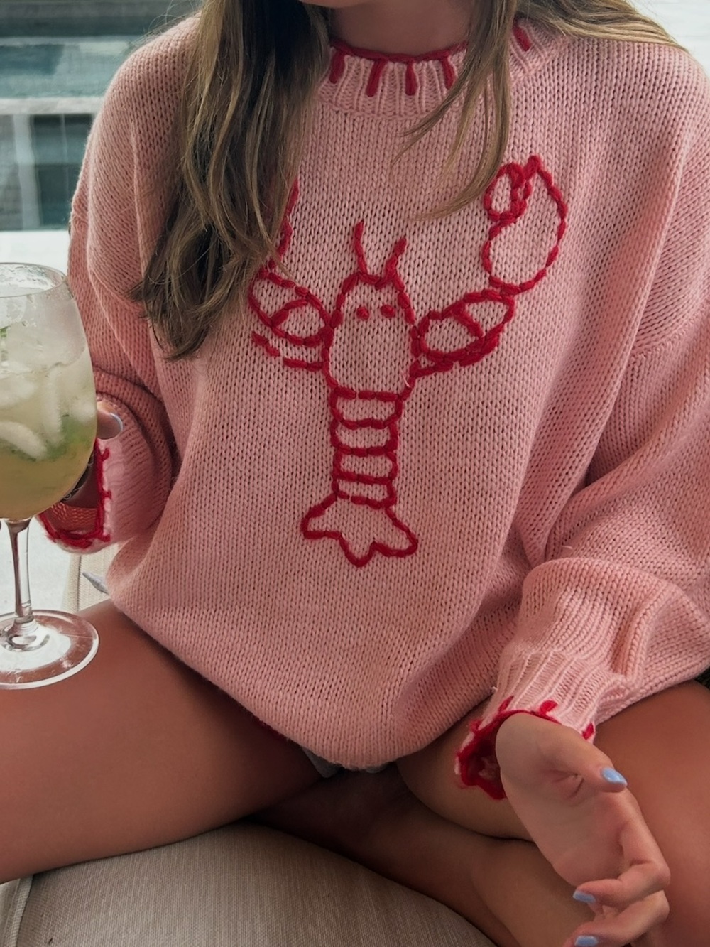 Bailey Rose Pink Lobster Knit Jumper